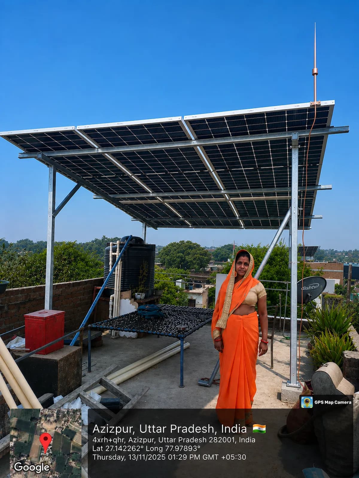 Rooftop solar installation in Agra