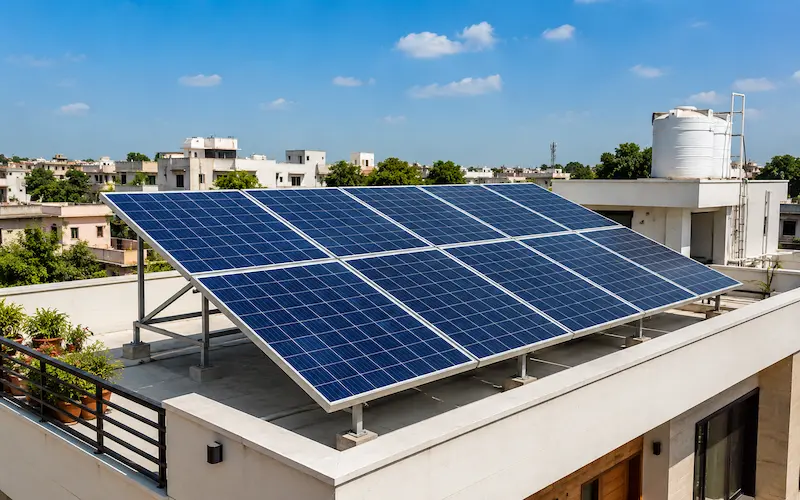 Residential rooftop solar installation